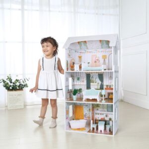 Wooden Dollhouse Luna with LED Lights